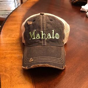 Mahalo embroidered trucker hat - worn 1x & washed